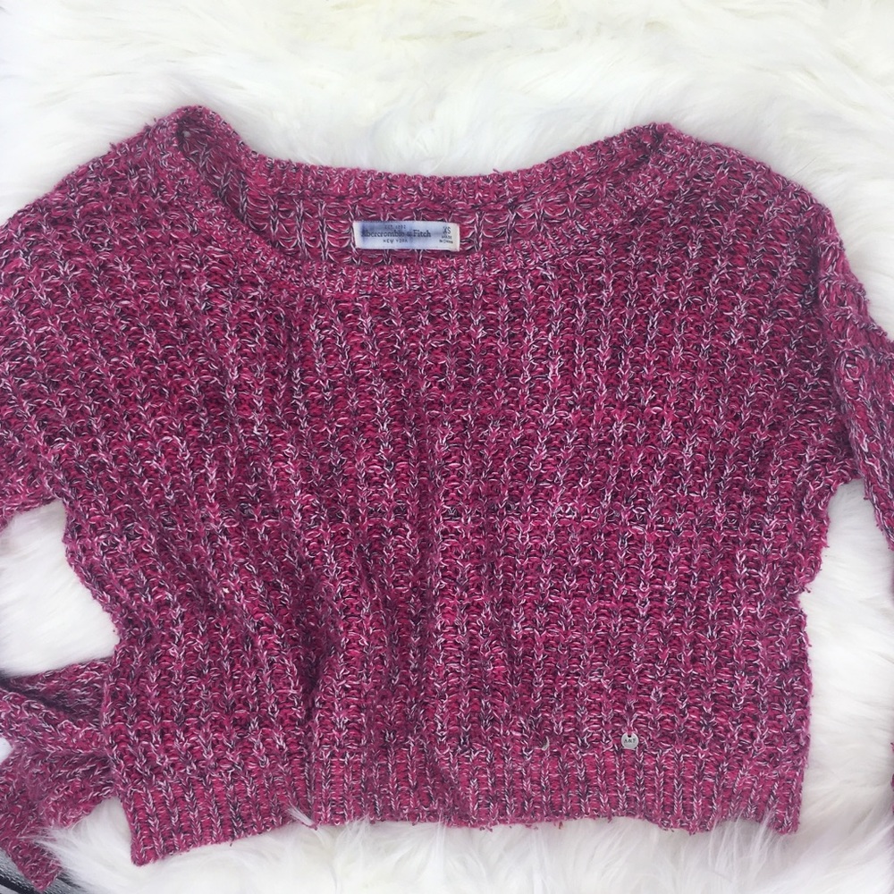 Pink Abercrombie & Fitch Cropped Sweater